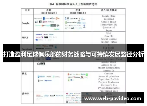 打造盈利足球俱乐部的财务战略与可持续发展路径分析 打造盈利足球俱乐部的财务战略与可持续发展路径分析